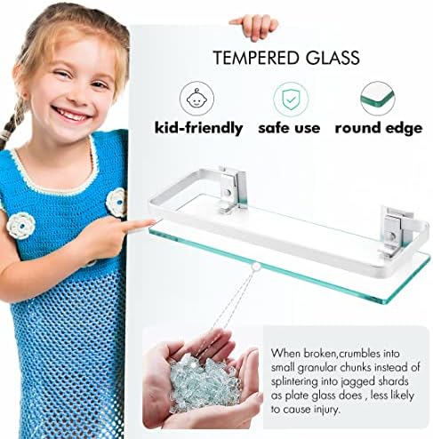 Sturdy Glass Shelves for Bathroom Storage