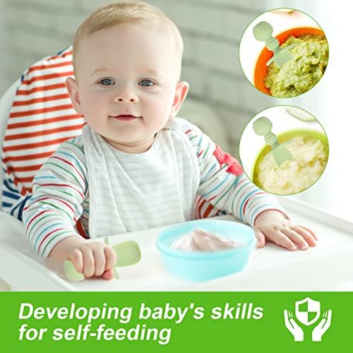 4-Piece Silicone Baby Spoons for Self-Feeding