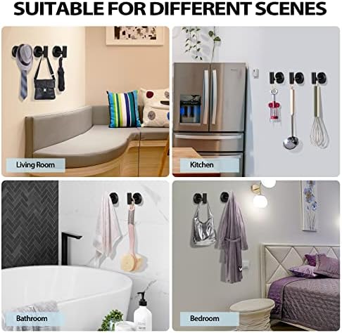Kruodop 2-Piece Black Towel Hook Wall-Mounted Bathroom