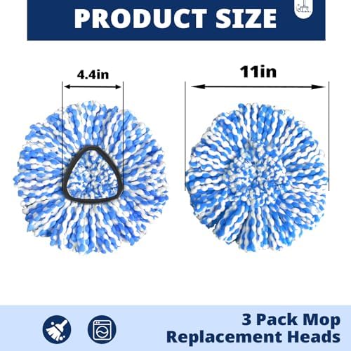 Mop Head Replacement 3-Pack Spin Mop Refill