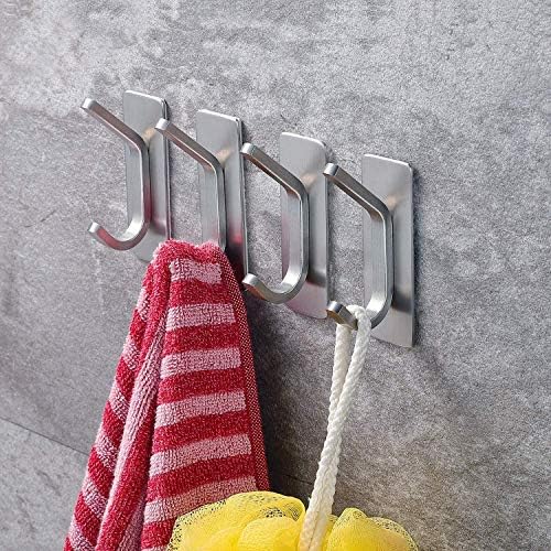 Sturdy 4-Pack Self-Adhesive Towel Hooks for Bathroom Kitchen Coppa