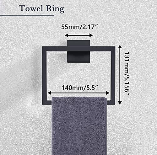 5-Piece Matte Black Bathroom Hardware Set 1
