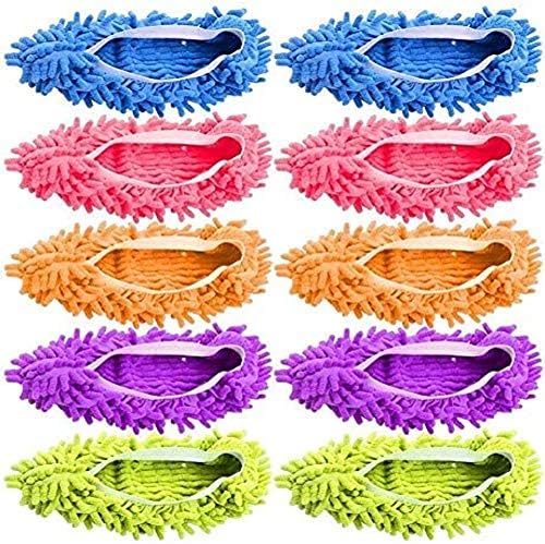 Microfiber Mop Slippers for House Cleaning - Soft Washable Reusable